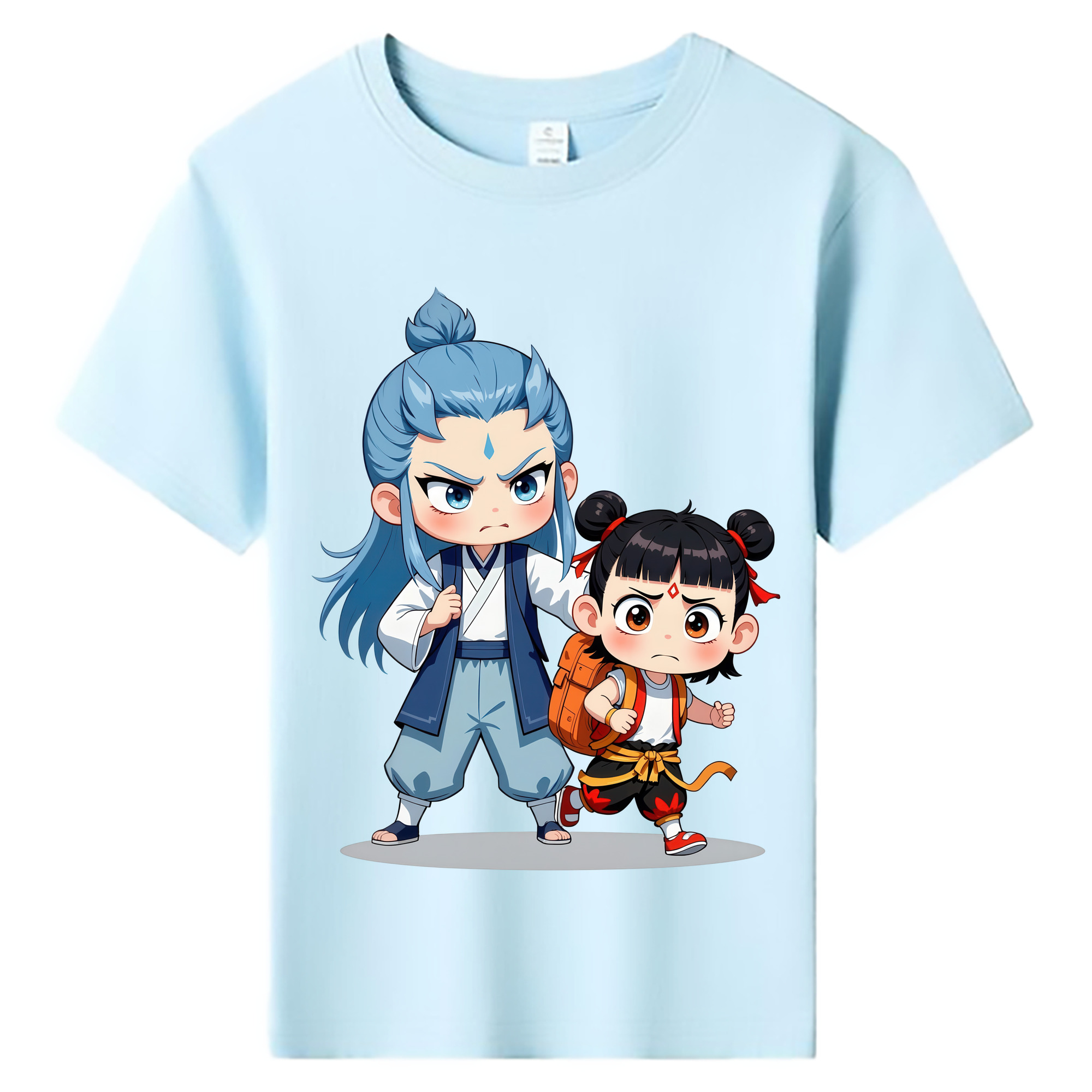 （画像用） Ne Zha 2 ナタ 魔童の大暴れ 綿100％キッズTシャツ（フロントプリント）